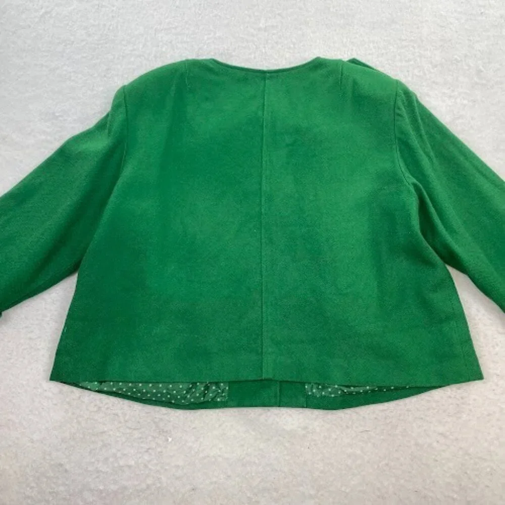 Peter Nygard Collection Kelly Green Crop Jacket Blazer 3/4 Sleeves Size 18_3